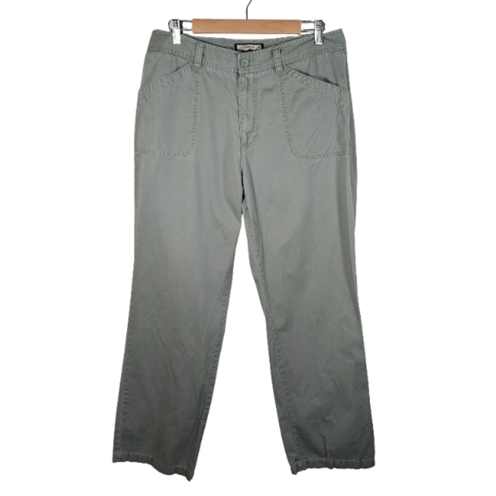 Caribbean Joe 100%  cotton Gray Straight Leg Pants Women 's Size 14.